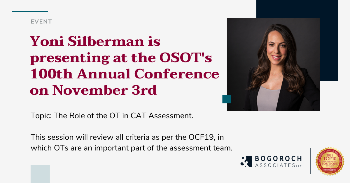 Yoni Silberman is presenting at the Ontario Society of Occupational Therapists' 100th Annual Conference on November 3rd