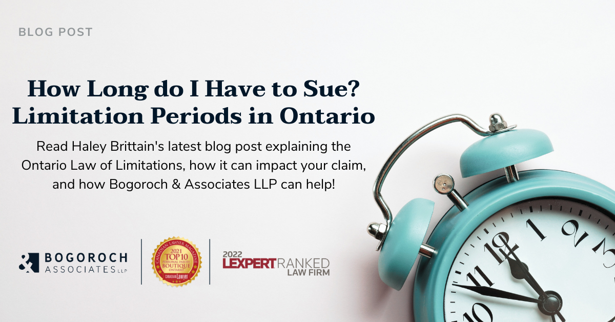 How Long Do I Have to Sue? Limitation Periods in Ontario