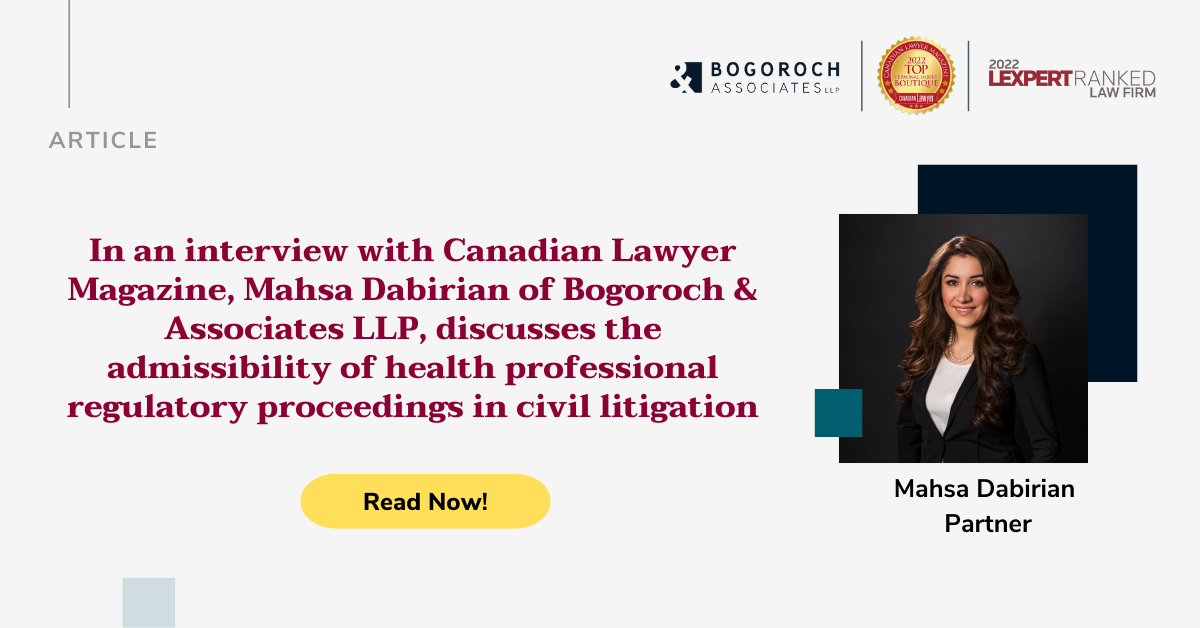 Mahsa Dabirian featured in Recent Canadian Lawyer Article