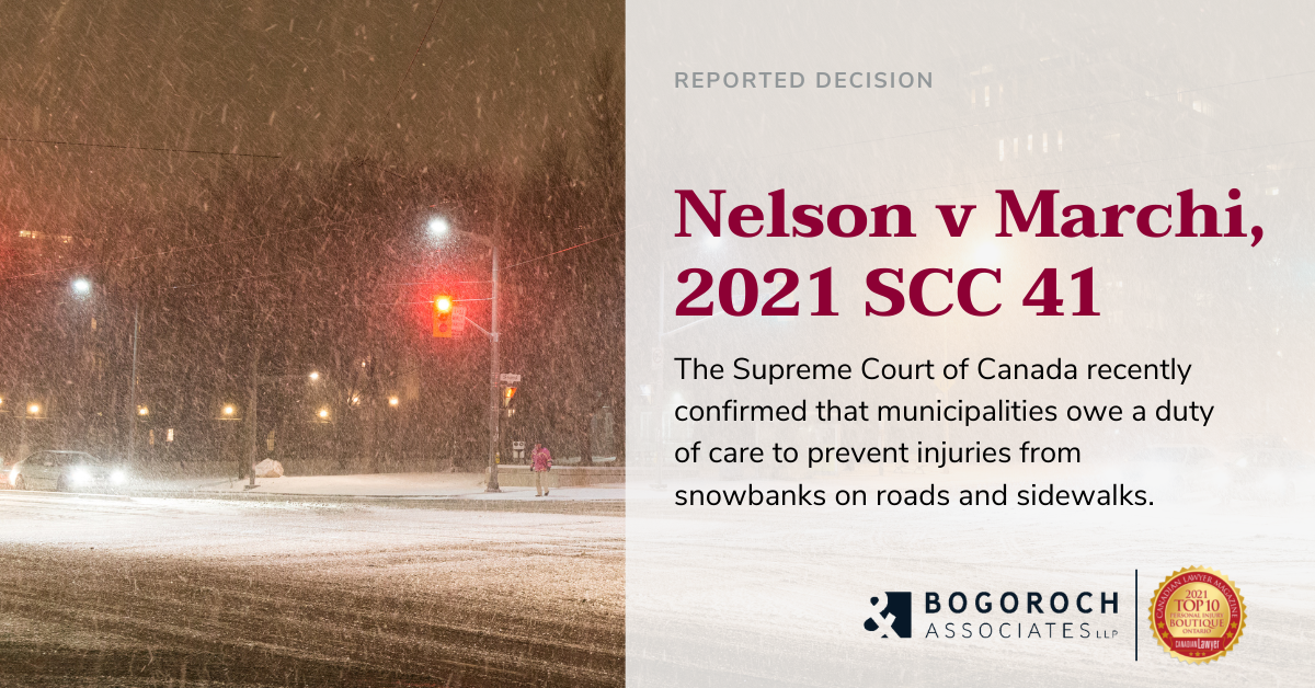 Nelson (City) v Marchi: Supreme Court of Canada clarifies distinction between operational-policy decisions of government actors