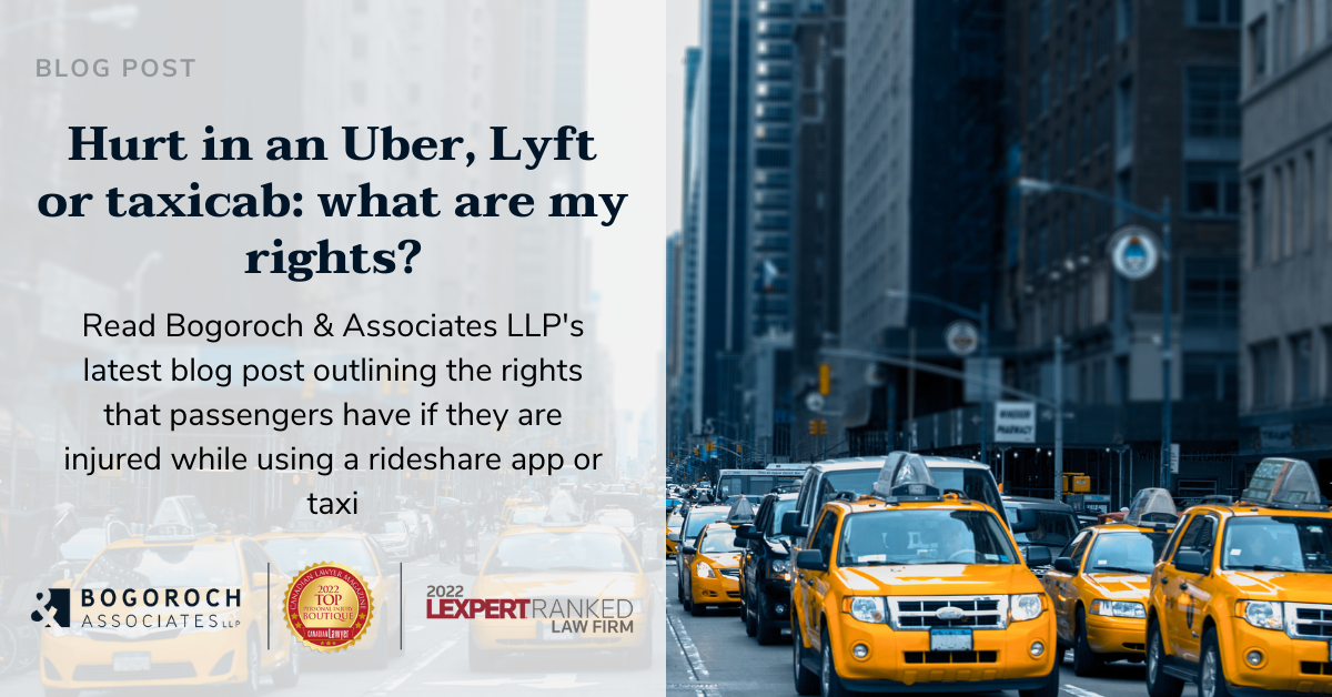 Hurt in an Uber, Lyft or taxicab: what are my rights?