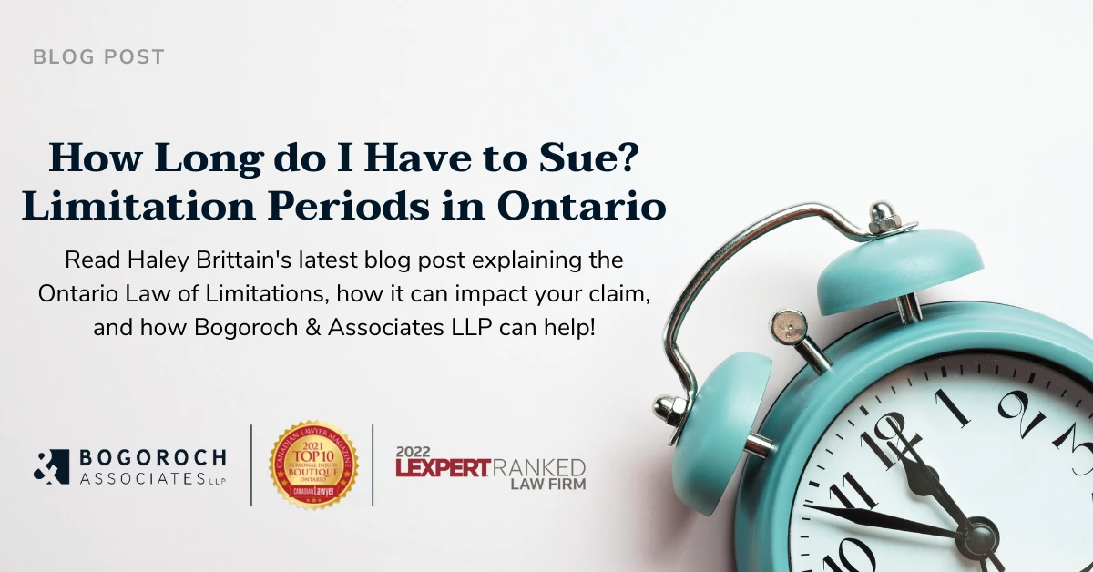 How Long Do I Have to Sue? Limitation Periods in Ontario